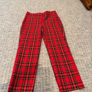 J. Crew Vibrant Red Plaid Pants